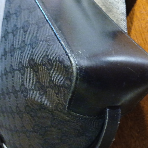 Authentic Gucci Vintage Shoulder Tote Bag Black - Picture 6 of 13